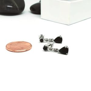 Sterling silver, black sapphire earrings